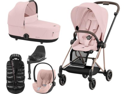 Kočárek CYBEX Set Mios Rosegold Seat Pack 2024 včetně Cloud T i-Size PLUS a báze T + ZDARMA Zimní fusak, peach pink  + ZDARMA Zimní fusak