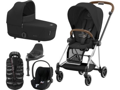 Kočárek CYBEX Set Mios Chrome Brown Seat Pack 2024 včetně Cloud T i-Size PLUS a báze T + ZDARMA Zimní fusak, sepia black  + ZDARMA Zimní fusak