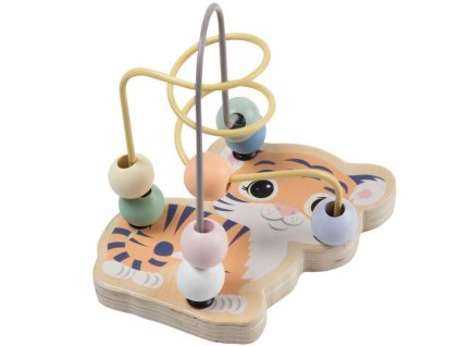 Dřevěný mini labyrint JOUÉCO The Wildies Family 12m+ 2025, tiger