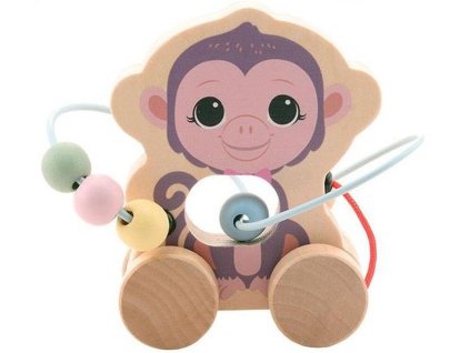 Dřevěná hračka s labyrintem JOUÉCO The Wildies Family 12m+ 2025, monkey