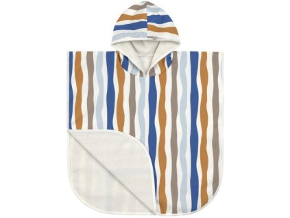 Koupací pončo LÄSSIG Beach Poncho 2024, waves blue-nature