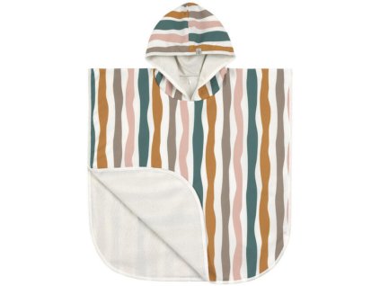 Koupací pončo LÄSSIG Beach Poncho 2024, waves pink-nature