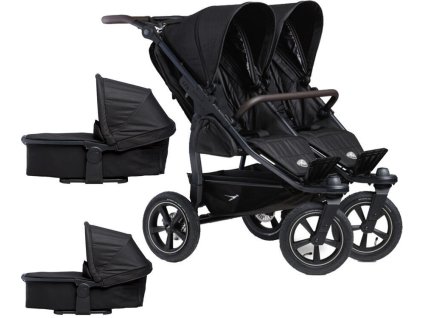 Kočárek TFK Set duo2 frame 2025 - air wheel carrycot + seat, black