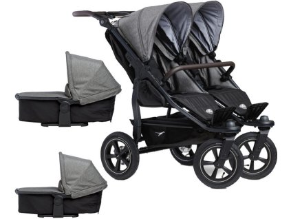 Kočárek TFK Set duo2 frame 2025 - air wheel carrycot + seat, Premium grey 415
