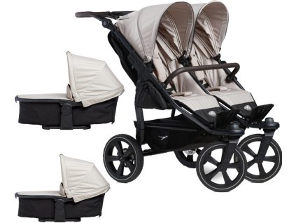 Kočárek TFK Set duo2 frame 2025 - air chamber wheel + carrycot + seat, sand