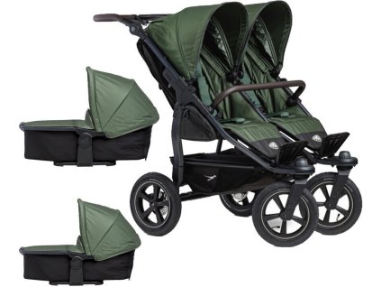 Kočárek TFK Set duo2 frame 2025 - air wheel carrycot + seat, olive