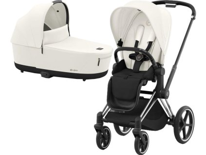 Kočárek CYBEX Priam Chrome Black Seat Pack 2024 včetně korby, off white