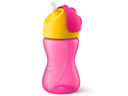 Hrneček s ohebným brčkem AVENT Bendy Dívka 300 ml