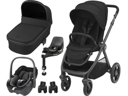 Kočárek MAXI-COSI Akční set Oxford 2024 + ZDARMA Základna FamilyFix 360 Pro a Adaptéry, essential black  + ZDARMA Základna FamilyFix 360 Pro a Adaptéry