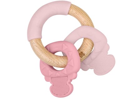 01 pink kousátko silikon a dřevo keys
