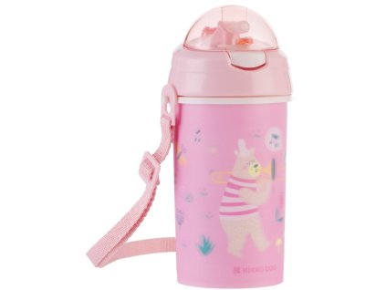 01 pink Hrnek se silikonovým brčkem a popruhem 450ml Music Fest