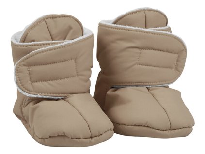 Capáčky VOKSI Baby Booties 2026, dark sand light grey 1-2y