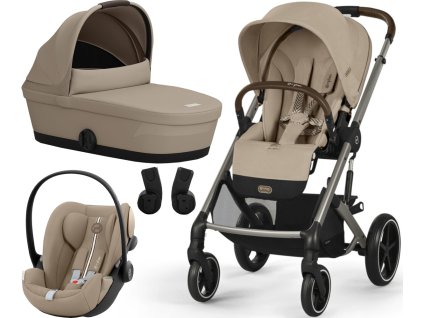 Kočárek CYBEX Travel Set Balios S Lux 2025 včetně Cloud G i-Size Plus +, almond beige (taupe frame)