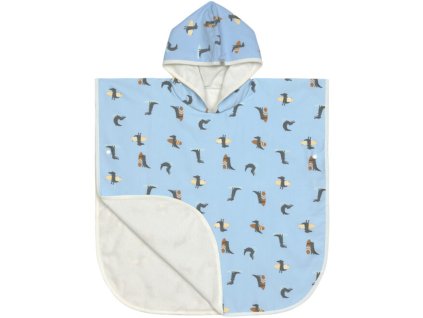 Koupací pončo LÄSSIG Beach Poncho 2026, crocodile sky blue