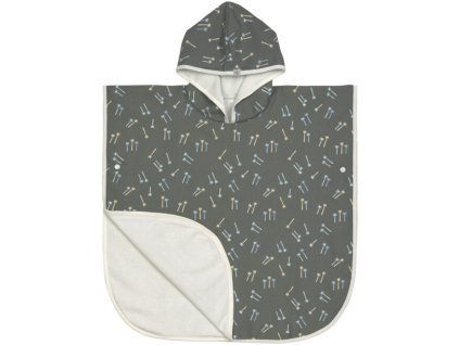 Koupací pončo LÄSSIG Beach Poncho 2026, palms deep olive