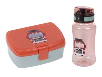 Svačinový set LÄSSIG Lunch Set 2026, tiny drivers fire engine