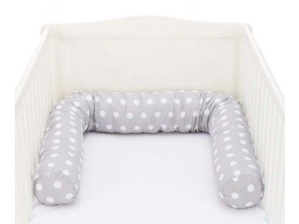 01 dots grey Mantinel válec do postýlky Jersey 190cm