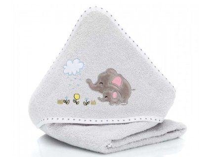 01 elephant grey Osuška s kapucí