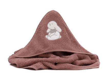 01 rabbit pink Osuška s kapucí