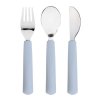 Dětský příbor LÄSSIG Cutlery with Silicone Handle 3pcs Happy Rascals 2024, smile sky blue