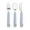 Dětský příbor LÄSSIG Cutlery with Silicone Handle 3pcs Happy Rascals 2024, smile sky blue