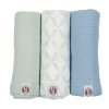 Multifunkční osuška LODGER Swaddler Solid 70x70 cm 3 ks 2024, matcha peppermint