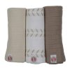 Multifunkční osuška LODGER Swaddler Solid 70x70 cm 3 ks 2024, matcha birch
