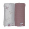 Multifunkční osuška LODGER Swaddler Solid 110x110 cm 2 ks 2024, matcha powder/rose