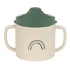 Dětský hrneček s pítkem LÄSSIG Sippy Cup PP/Cellulose 2024, happy rascals smile green