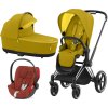 Kočárek CYBEX Set Priam Chrome Black Seat Pack včetně Cloud Z i-Size PLUS, mustard yellow