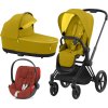 Kočárek CYBEX Set Priam Matt Black Seat Pack včetně Cloud Z i-Size PLUS, mustard yellow