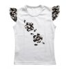 Dívčí tričko s černou kytičkou