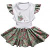 Dívčí letní souprava se zelenou kytičkou