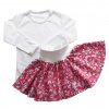 Dívčí souprava sukýnky růžové s bílým tričkem