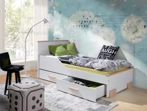 Dětská postel Karen 80x180 cm s úložnými prostory - bílá