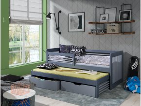 Postel Anatol II 90x200 cm s výsuvným lůžkem a zábranou
