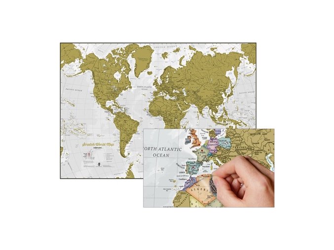 nástěnná mapa Svět scratch stírací 84x59 cm