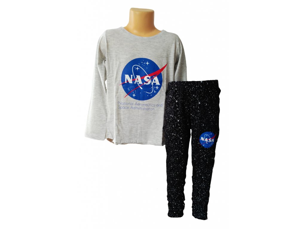 Pyžamo NASA dívčí šedočerné (Barva Šedočerná, Velikost 152/158)