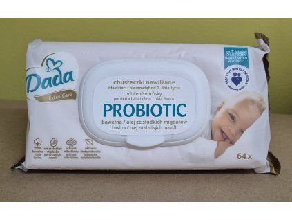 Dada Extra Care Probiotic vlhčené ubrousky, 64 ks