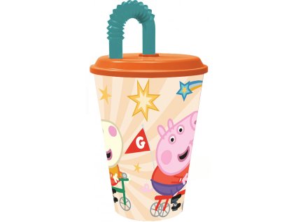 Plastový kelímek s brčkem, 430 ml