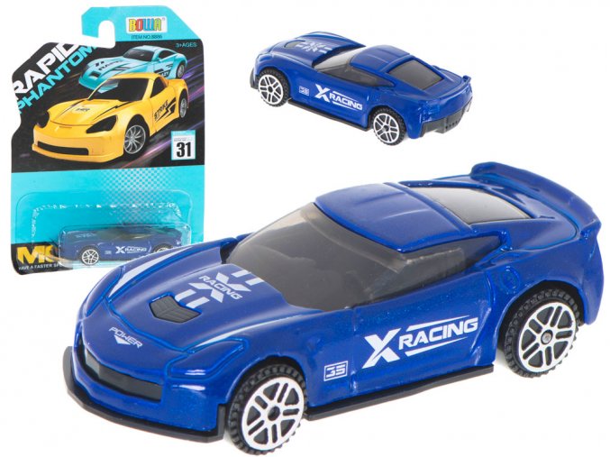 Kovový model závodního auta 7 cm, modré, KX5586_3
