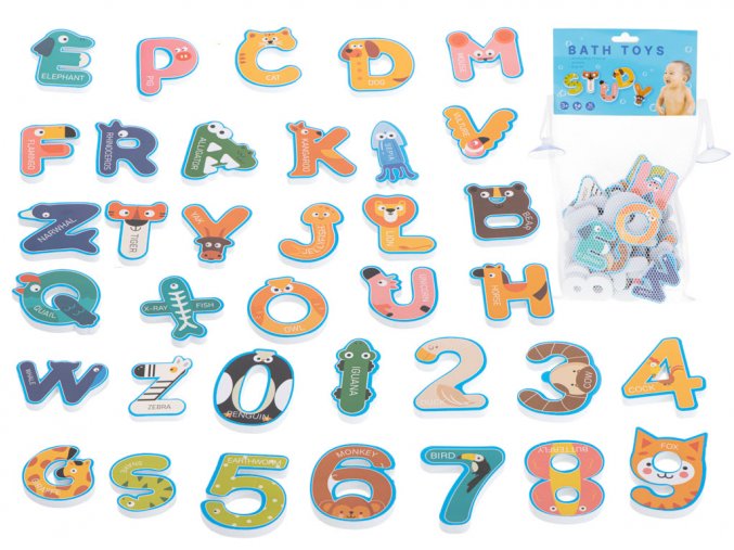 Pěnová abeceda s čísly do vany