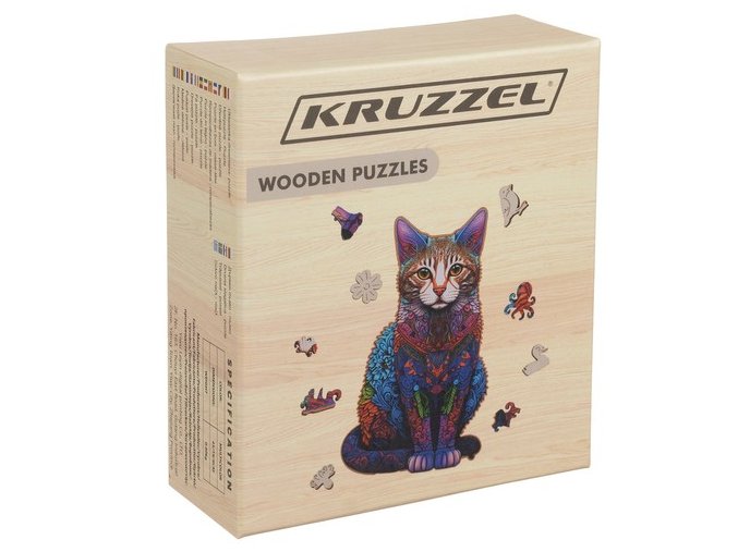 Prémiové dřevěné puzzle Kočka