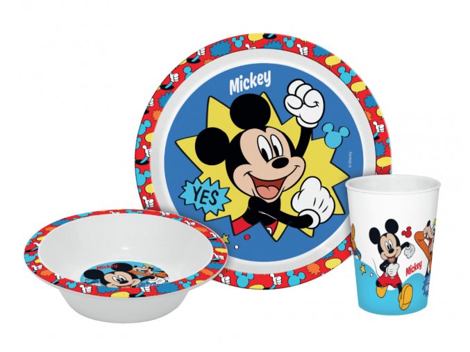 Jídelní sada Mickey Mouse 3 ks + dekorativní balení