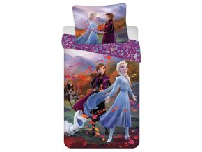Disney Frozen Oboustranné bavlněné povlečení Ledové království 140×200 cm, 70×90 cm, fialové