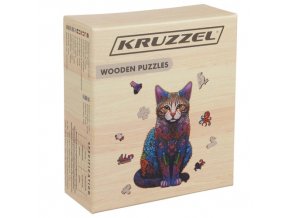 Prémiové dřevěné puzzle Kočka
