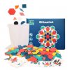 KIK Dřevěné Montessori puzzle Barevné mozaikové tvary