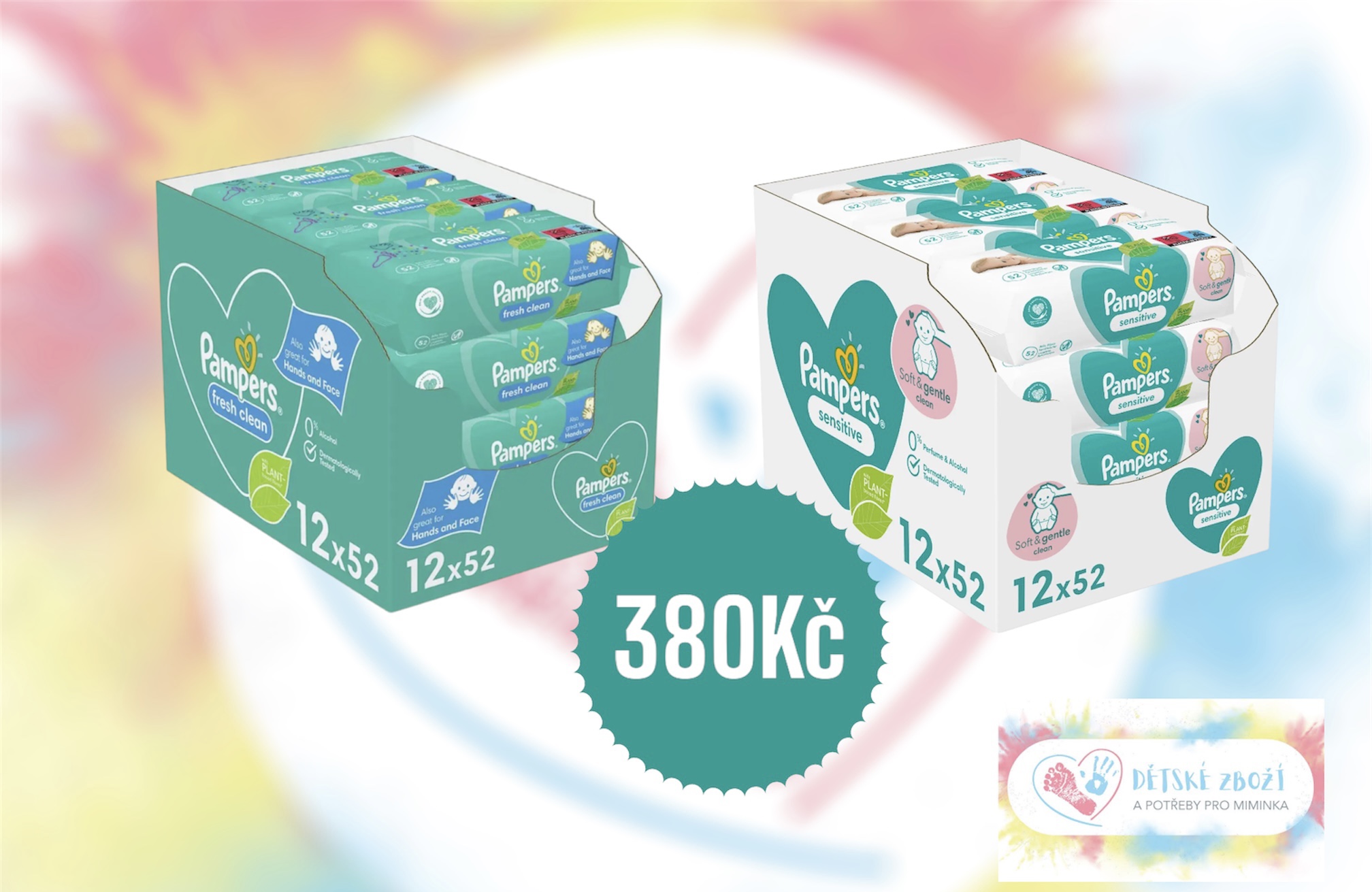 Pampers vlhčené ubrousky 12x52ks