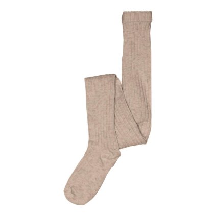 ŽEBROVANÉ MERINO PUNČOCHÁČE MP DENMARK LIGHT BROWN MELANGE
