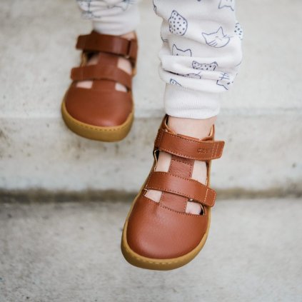 BAREFOOT SANDÁLKY CRAVE SHELLWOOD COGNAC